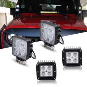 E-Mark 16w LED pracovní světlo Bodové / zaplavené pracovní světlo Čtvercová pracovní lampa pro off-road pro Jeep
