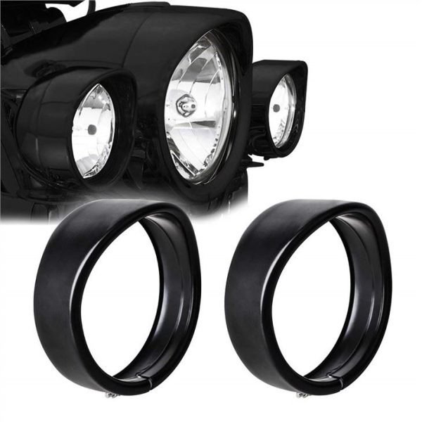 5 palce Mlhové světlo Trim Ring Černý Chrom Pro Harley Road Glide