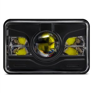 Morsun 4x6 Čtvercové LED světlomety Pro Kenworth T800 T400 Černý Chrom Světlomet Projektor